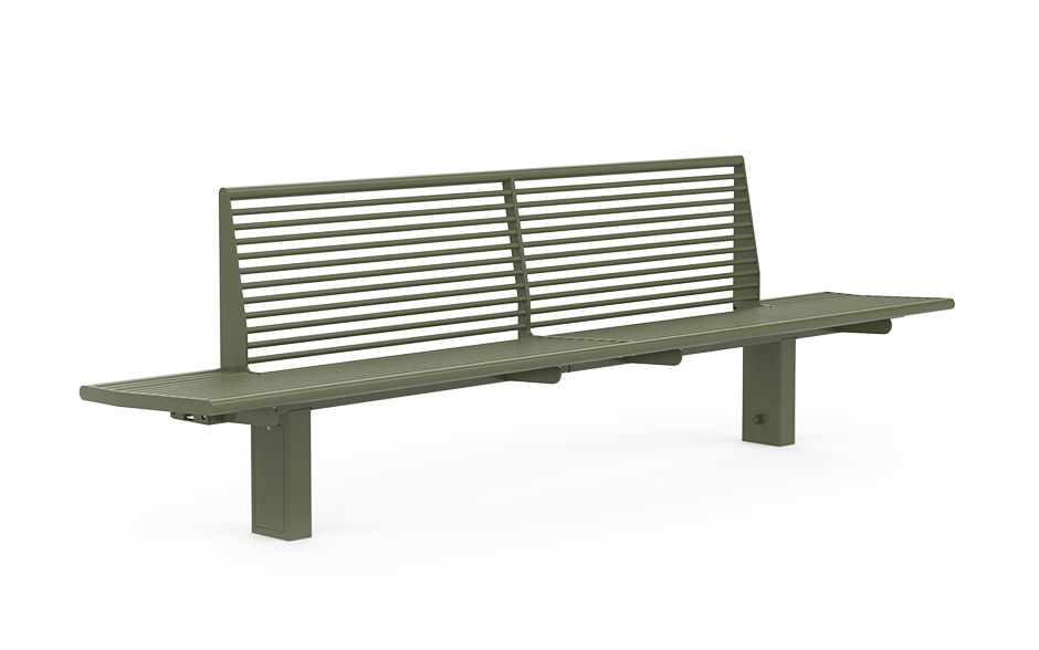 Calidum Light bench Single-Sided with backrest Steel